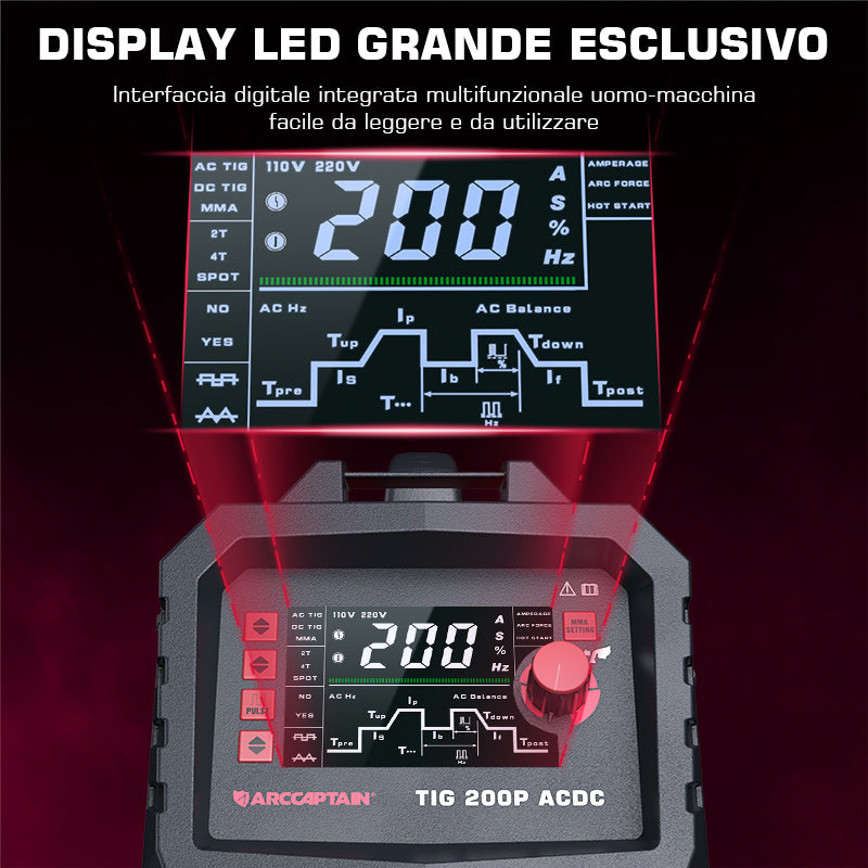 Saldatore per alluminio Tig AC/DC da 200 Ampere Tig 200P