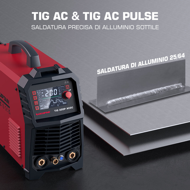 Saldatore per alluminio Tig AC/DC da 200 Ampere Tig 200P