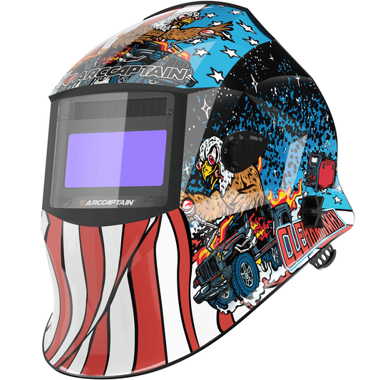 Casco per saldatura Arccaptain con oscuramento automatico American Eagle