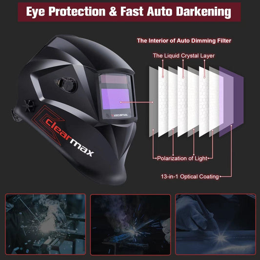 Casco per saldatura digitale ARCCAPTAIN con oscuramento automatico e regolazione della sensibilità